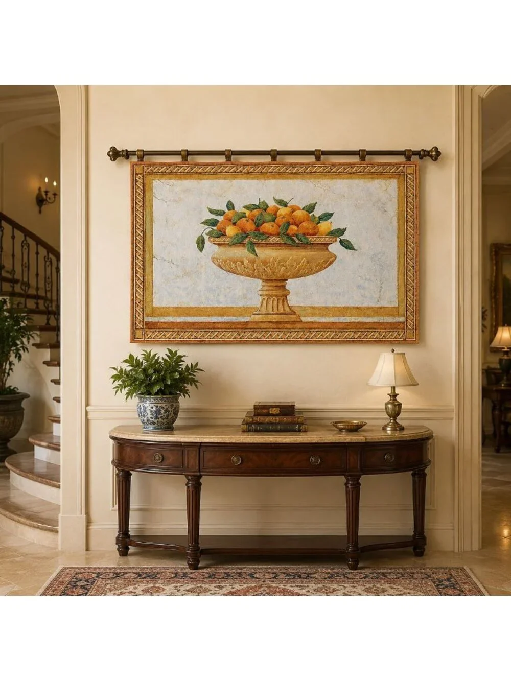 Citrus Vase Oranges of Florida the Sunshine State Grande Tapestry Wall Hanging